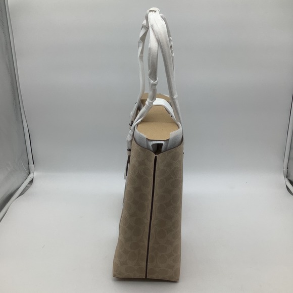Coach Signature Mollie Tote Bag Sand NWT - Picture 2 of 9